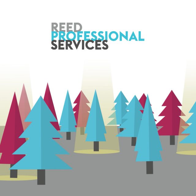Feature image for the RPS Communication Campaign portfolio piece. It demonstrates a simple animation style, showing trees popping up in a forest. Each tree represents a problem faced by a company.